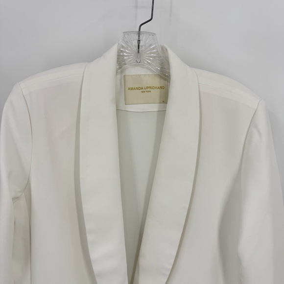 Amanda Uprichard Shawl Collar Blazer in Ivory Off White Size XL - Picture 3 of 10